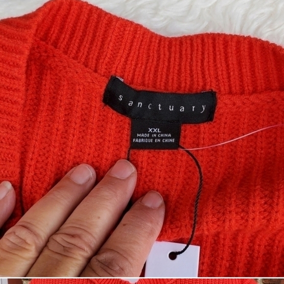 Sanctuary Shaker Knit Tomato Cardigan XXL - Picture 5 of 6